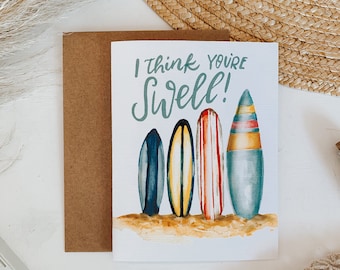 I Think You're Swell Surfboard card