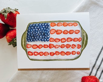 American Flag Cake Greeting Card