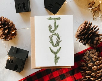 Pine Branch Joy Holiday Greeting Card