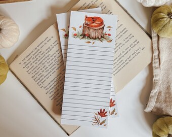 Sleepy Fox Fall Notepad