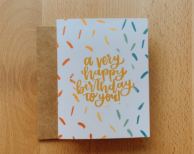 A Very Happy Birthday Card, Birthday Card, Birthday Wishes, Confetti Card
