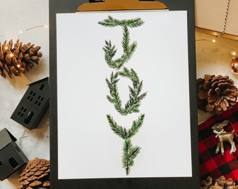 Joy Pine Branch Art Print