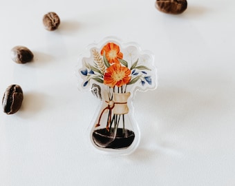 Coffee and Flowers Chemex Acrylic Pin