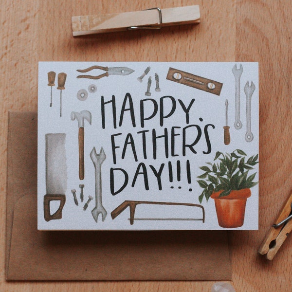 Tool Belt Happy Father's Day Card,  Father's Day Greeting Card, Woodworking Father's Day Card, Greeting Card, Paper