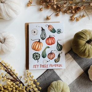 Hey There Carte de vœux de citrouille, Carte de citrouille, Carte de vœux d’automne, Automne, Choses d’automne, Citrouilles, Carte de vœux