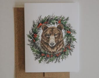 Bear Wreath Holiday Card