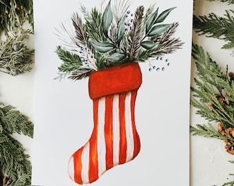 Christmas Stocking Watercolor