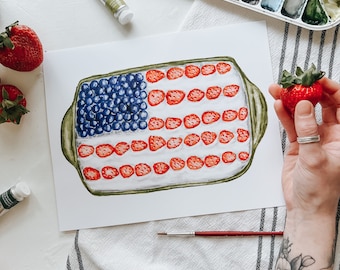 American Flag Cake Print