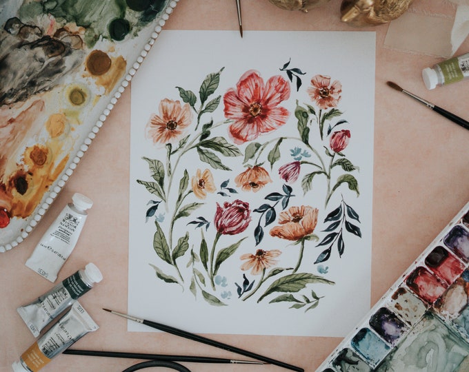 Featured listing image: Spring Florals Botanical Art Print
