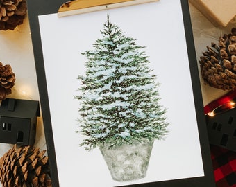 Snowy Tree in a Bucket Art Print