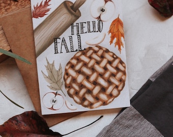 Hello Fall Apple Pie Greeting Card