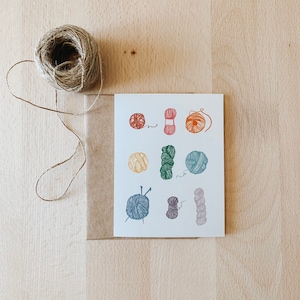Carte de laine arc-en-ciel pour les amateurs de laine, Yarn Addict, cartes pour tricoteuses, carte de voeux pour les amateurs de laine, laine arc-en-ciel