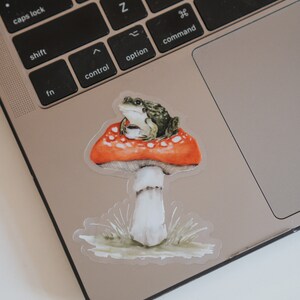 Mushroom Toad Sticker, Mushroom Sticker, Frog Sticker, Cottage Core Sticker, Coffee, Sticker, Stationary