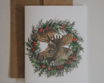 Moose Wreath Holiday Card