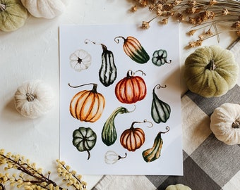 Pumpkins and Gourds Print