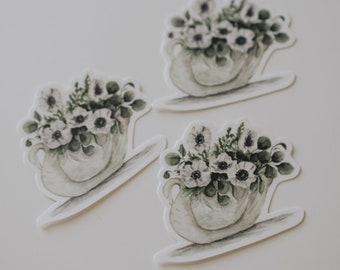 Swan Bouquet Anemone Sticker