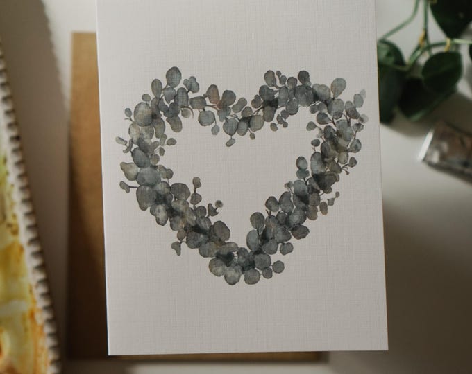 Featured listing image: Eucalyptus Heart Card