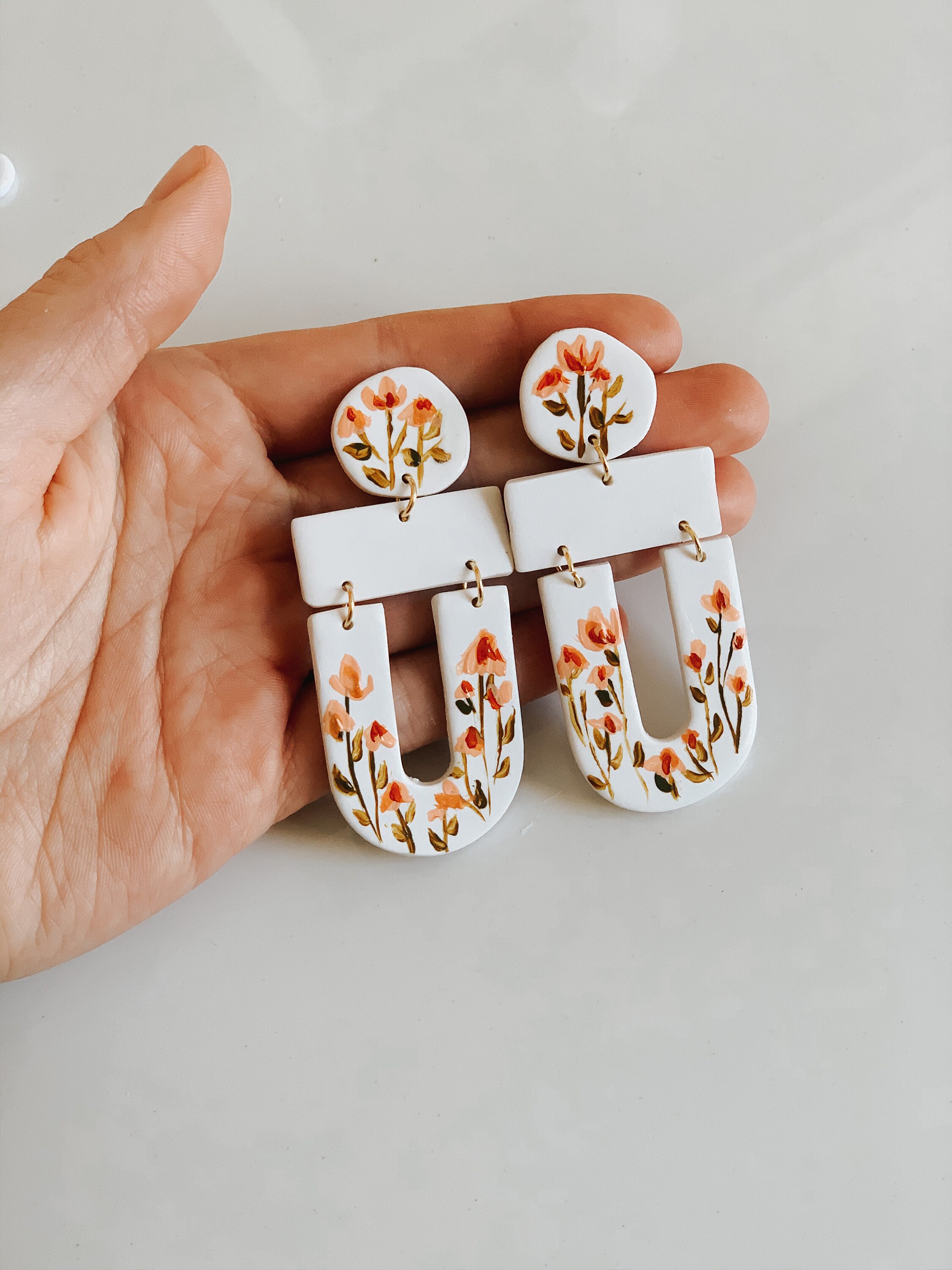 Painted polymer on sale clay earrings