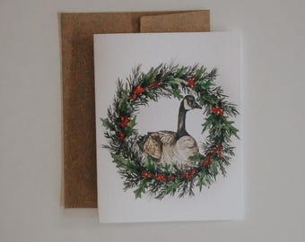 Goose Wreath Holiday Card