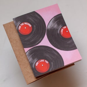 For the Record Card, I love you Card, Vinyl Valentine, Record Greeting Card, Paper, Valentines Card image 7