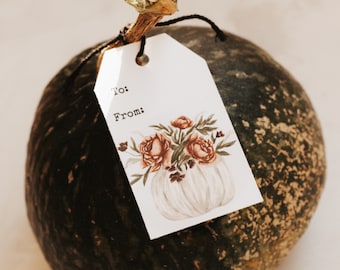 White Pumpkin Bouquet Gift Tags