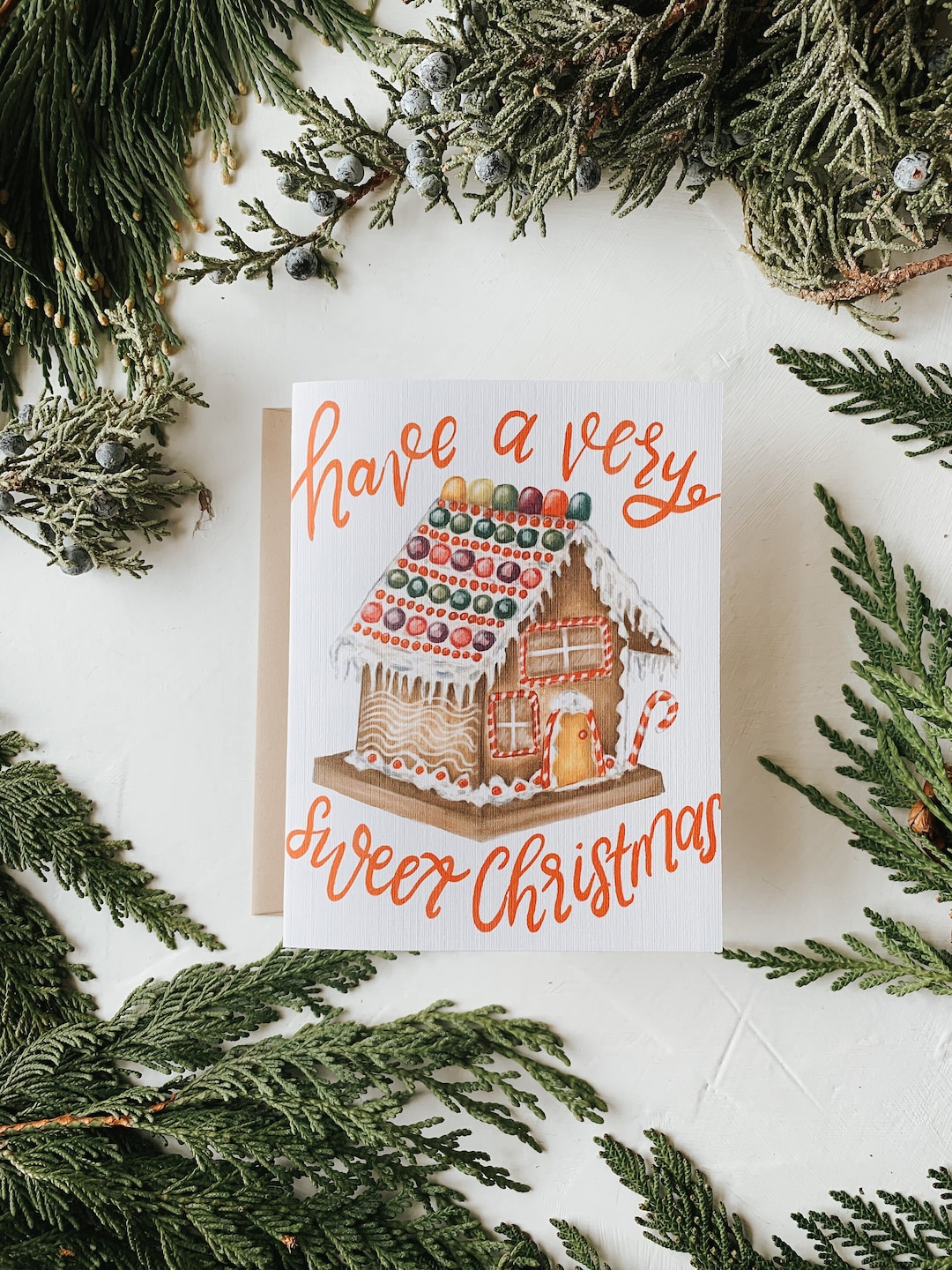 Have a Very Sweet Christmas Gingerbread Card, Gingerbread House Card ...