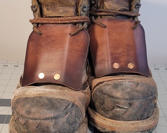 Welder's Boiled Leather Boot Lace Guards