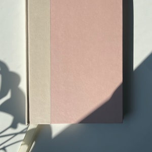 light pink and beige customisable a5 notebook