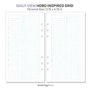 HOBO Inspired Fauxbonichi Personal Size Insert - Daily View - Do1P - Grid  Printable Planner for RING  DISC binders 4MM Grid