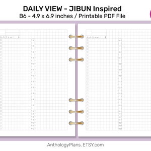 B6 Daily Fauxjibun Inspired - Printable Planner Insert for Ring Binder ...