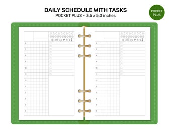 POCKET PLUS Daily Schedule Appointment with Task List, Mood Tracker, Weather Tracker, Water Intake Tracker PPL003