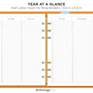 Resumo de meio ano de carta Índice mensal inspirado em Hobonichi
