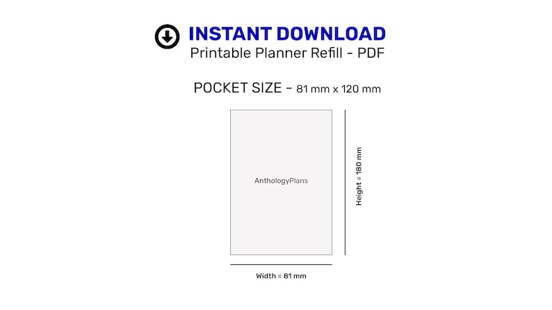POCKET Ring Size Fountain Pen Ink Swatch Printable Planner Insert ...