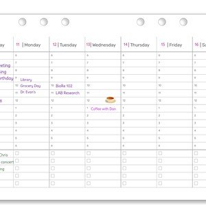 vertical landscape timeline a5 filofax