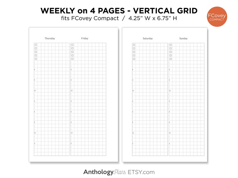 WEEKLY View Franklin Covey Compact Printable Planner