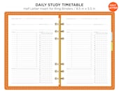 Half Letter DAILY STUDY Planner Printable Insert for Ring or Discbound Planner