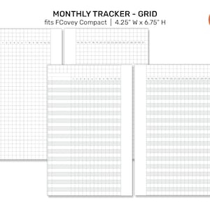 MAANDELIJKSE TRACKER Raster voor FC Compact Binders Minimalistische functionele planning | Gewoontedoeltracker FC22-003