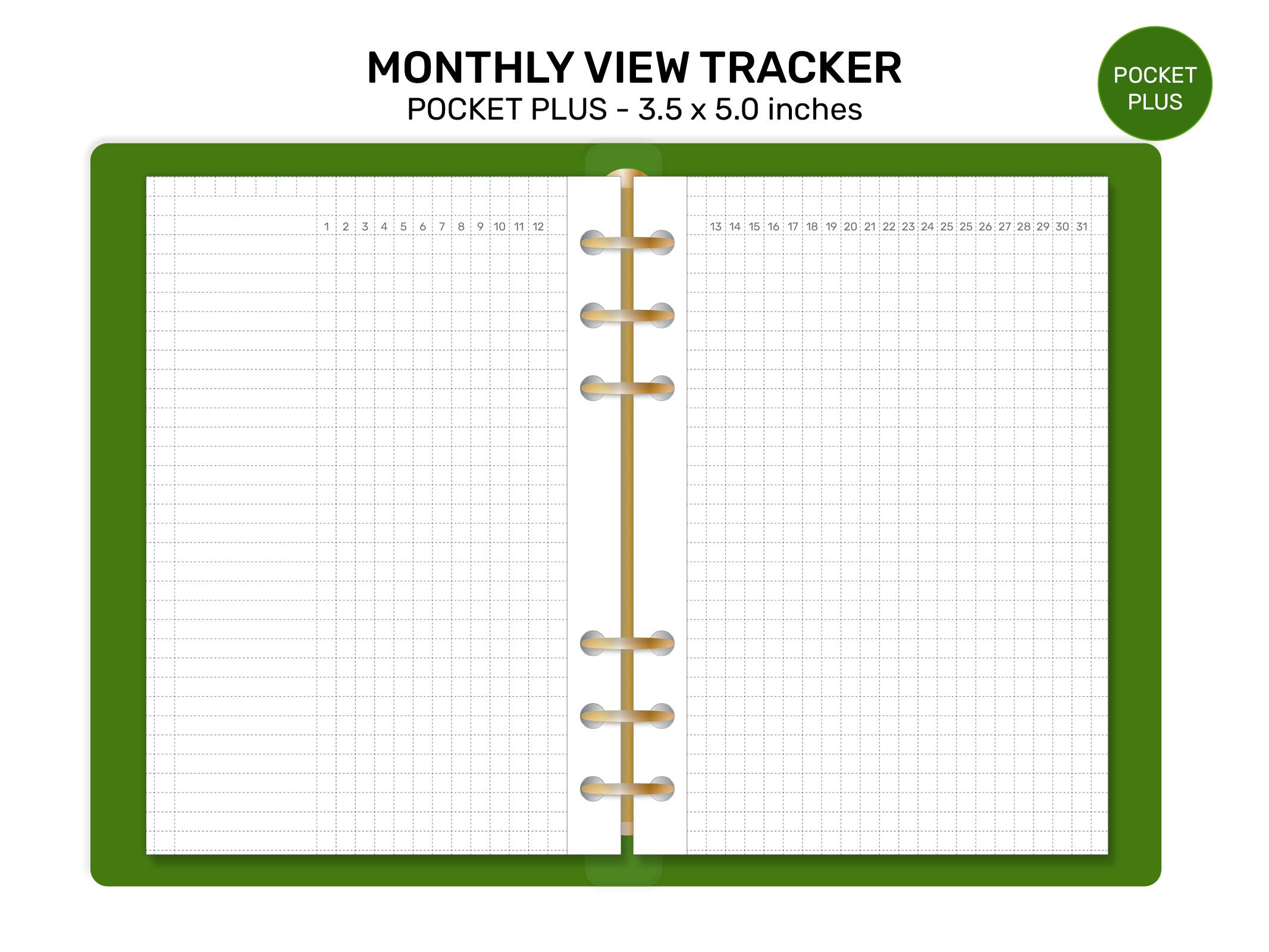 POCKET Plus MONTHLY TRACKER - Printable Planner Insert for Ring Planner ...