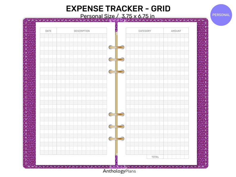 PERSONAL Expense Tracker Minimalist Printable Insert Refill Diary for ...