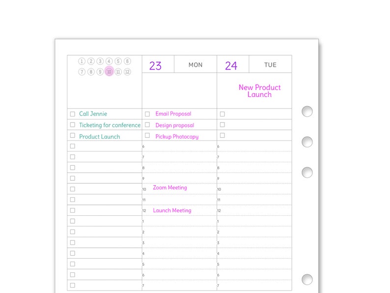 A5 Weekdays ONLY Weekly Work or School Printable Planner Insert Lined ...