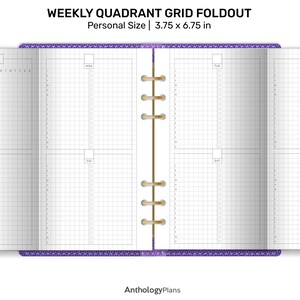 Ring planner, wo4p fold out, printable planner, personal size
