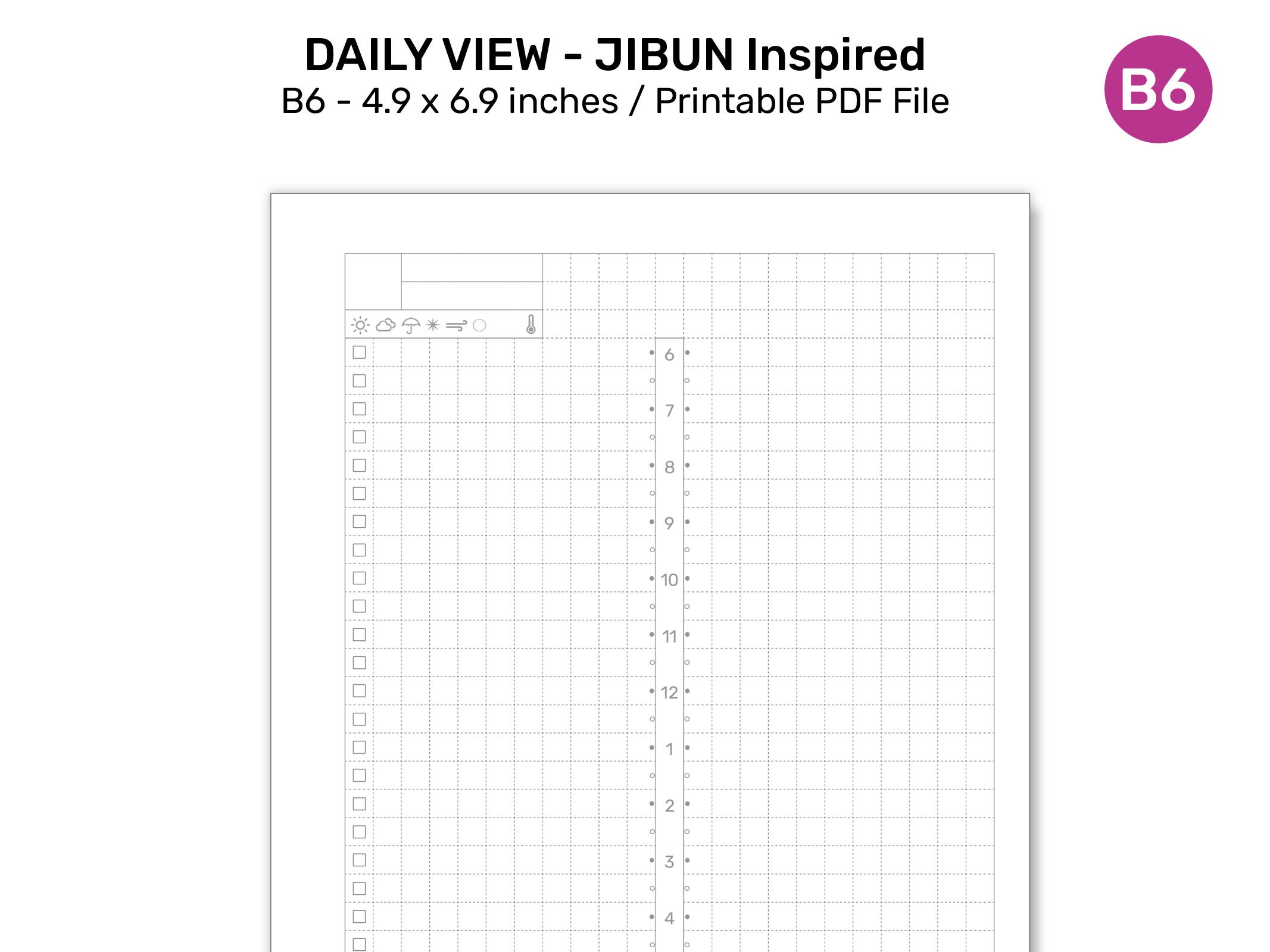 B6 Daily Jibun Inspired Printable Planner Insert for Ring - Etsy