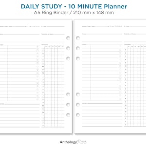 A5 DAILY Study Planner Printable Insert for Ring Binder - Etsy