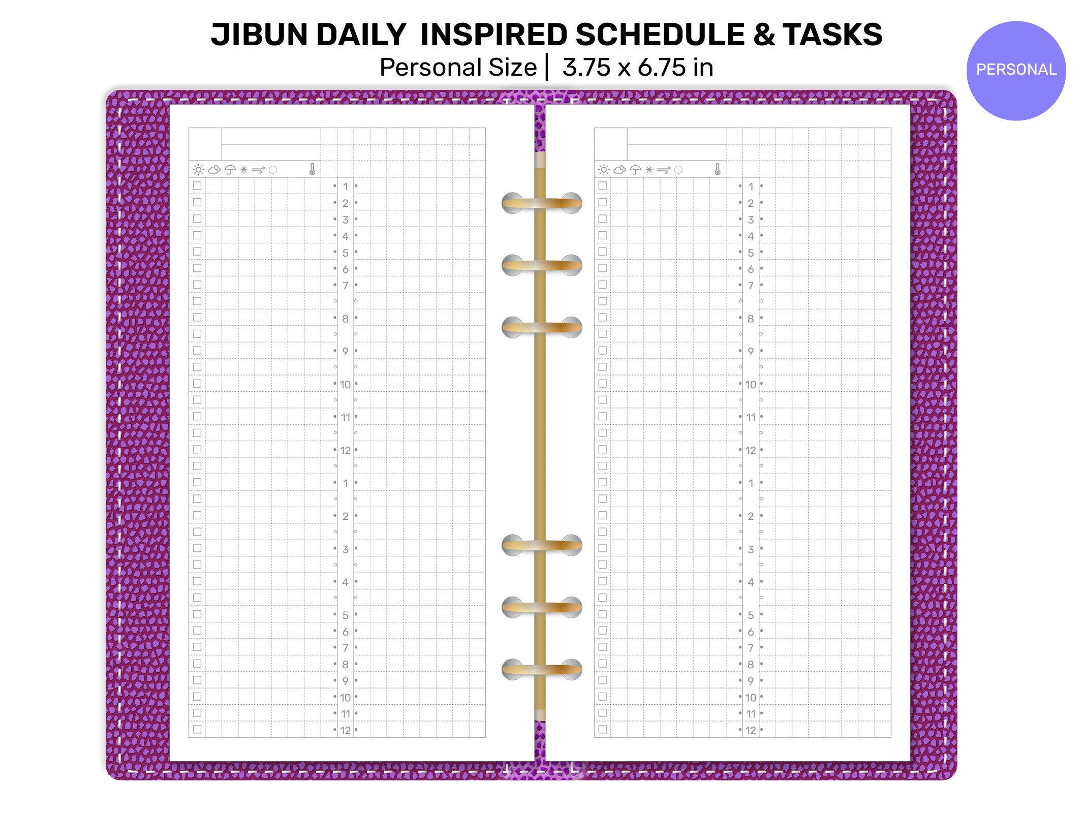 DAILY Jibun-inspired PERSONAL Timeline Printable Planner Insert for ...