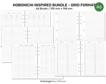 A6 Fauxbonichi Inspired BUNDLE Set - Daily, Monthly, Weekly, Year at A Glance, Daily Page - Printable Refill for RING Planners