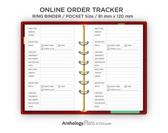 PRINTABLE Order Tracker Planner Inserts - Pocket Size - Etsy