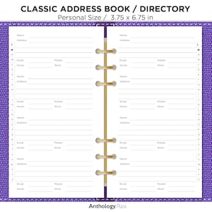 PERSONAL ADDRESS Book - Telephone Directory - Minimalist - With  Alphabetical Tabs - Printable Planner Ring Bound