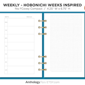 COMPACT Size Ring Binder Printable HOBONICHI Weeks Inspired View