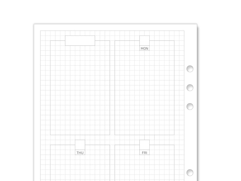 A5 Weekly GRID Quadrant Undated Printable Ring Binder Refill Planner ...