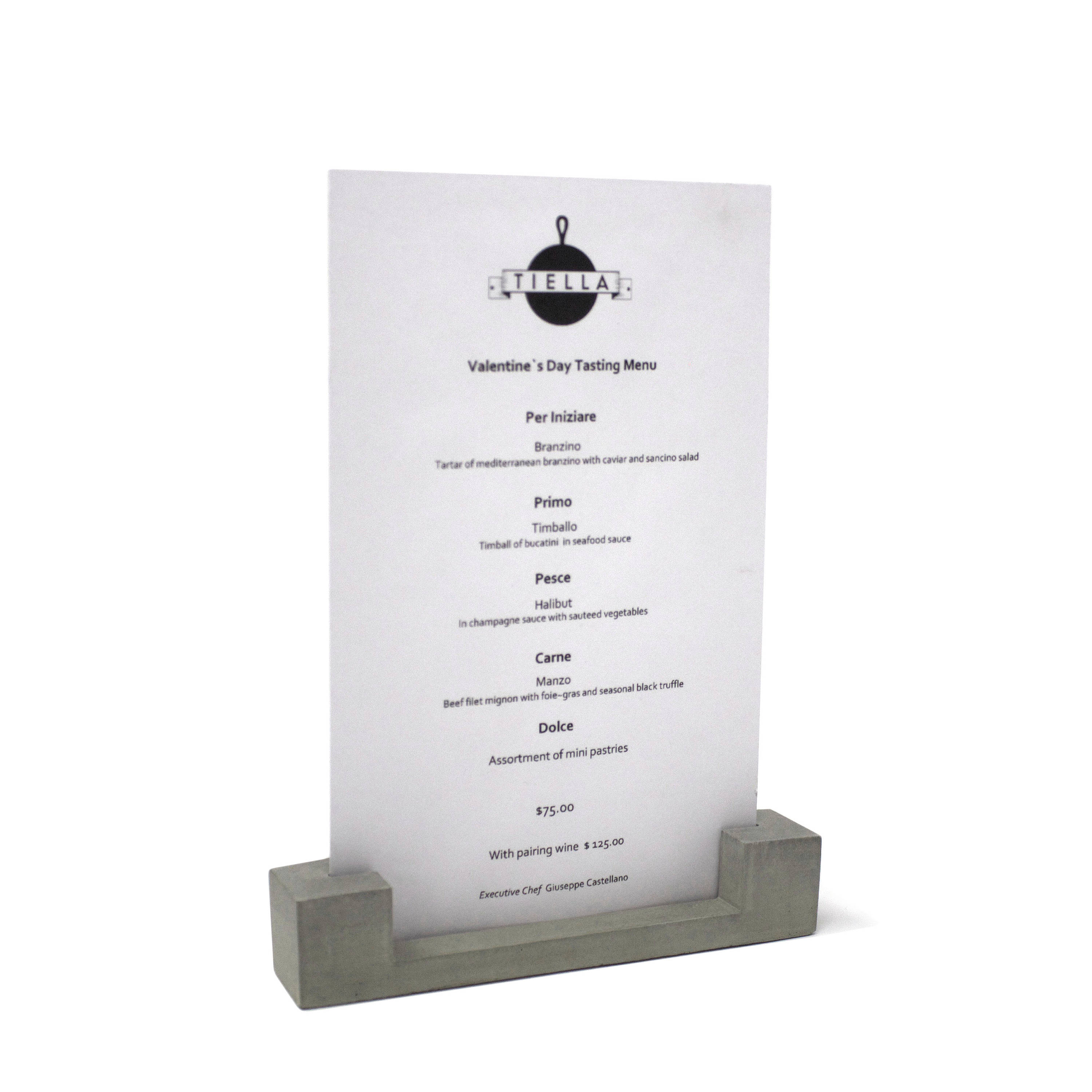 Concrete Menu/Brochure Holder